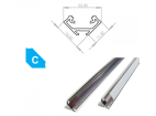 Hliníkový profil LUMINES C 3m pro LED pásky, hliník